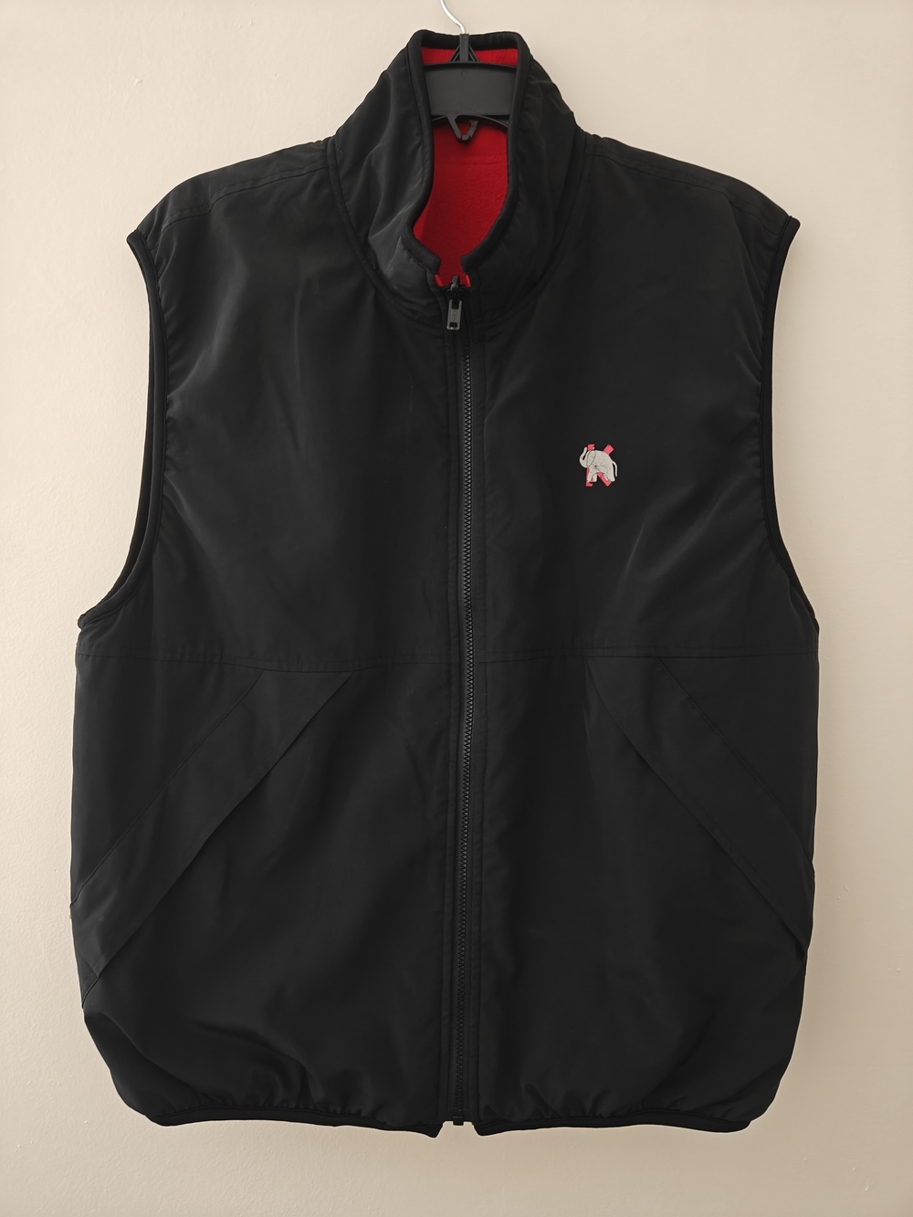 Kenzo Golf Men's Reversible Puffer Vest - Red Fleece + Black Size L